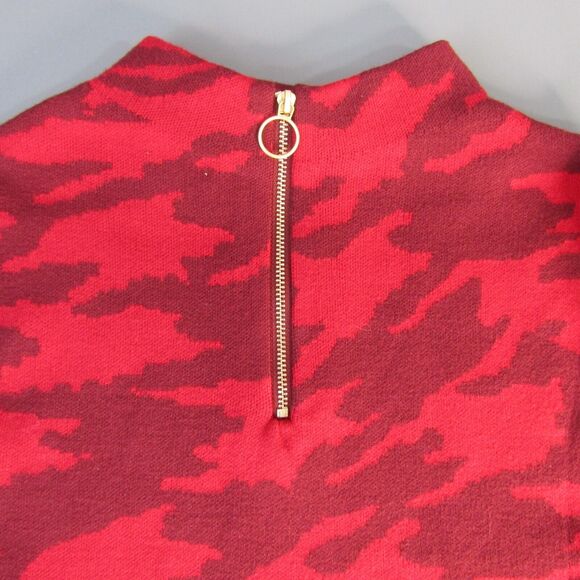 Chico's Red Camo Sweater Women's Size 1 Camouflage M 8 Medium Classic Knit - Picture 6 of 9